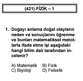 aöl fizik 1 çıkmış sorular